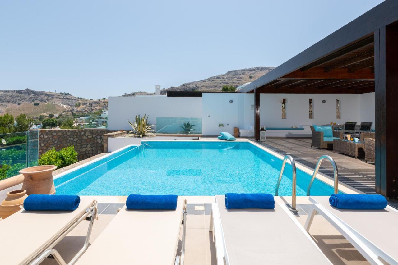 Villa Milena With Private Pool, Vlicha Beach Lindos المظهر الخارجي الصورة