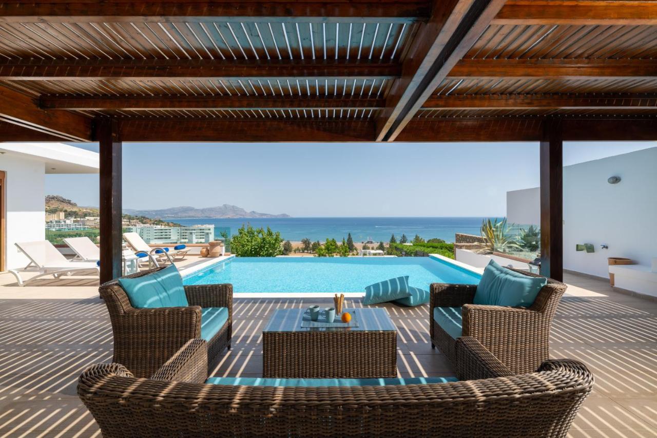 Villa Milena With Private Pool, Vlicha Beach Lindos المظهر الخارجي الصورة